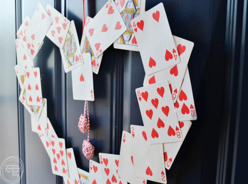 Valentine's Day Wreath - Playing Cards